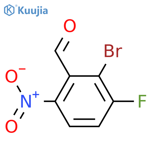 2-bromo-3-fluoro-6-nitro-benzaldehyde structure