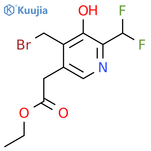 Ethyl 4-(bromomethyl)-2-(difluoromethyl)-3-hydroxypyridine-5-acetate structure