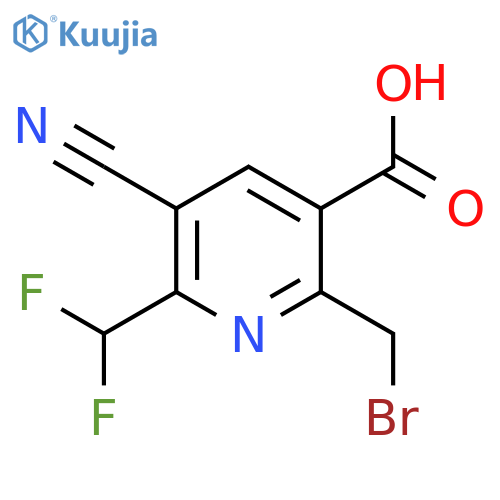2-(Bromomethyl)-5-cyano-6-(difluoromethyl)pyridine-3-carboxylic acid structure