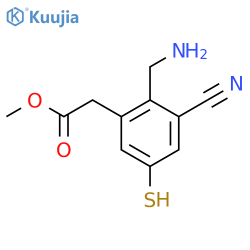 Methyl 2-aminomethyl-3-cyano-5-mercaptophenylacetate structure