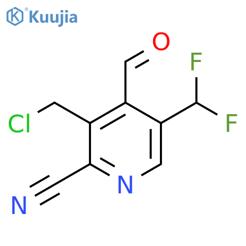 3-(Chloromethyl)-2-cyano-5-(difluoromethyl)pyridine-4-carboxaldehyde structure