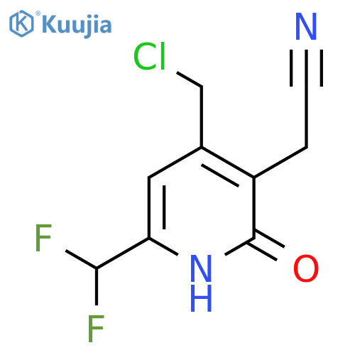 4-(Chloromethyl)-6-(difluoromethyl)-2-hydroxypyridine-3-acetonitrile structure