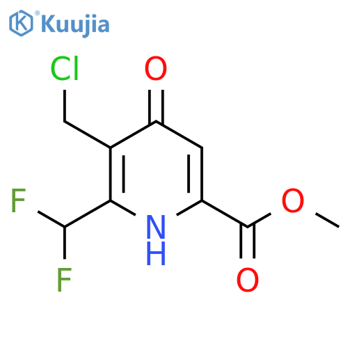 Methyl 3-(chloromethyl)-2-(difluoromethyl)-4-hydroxypyridine-6-carboxylate structure