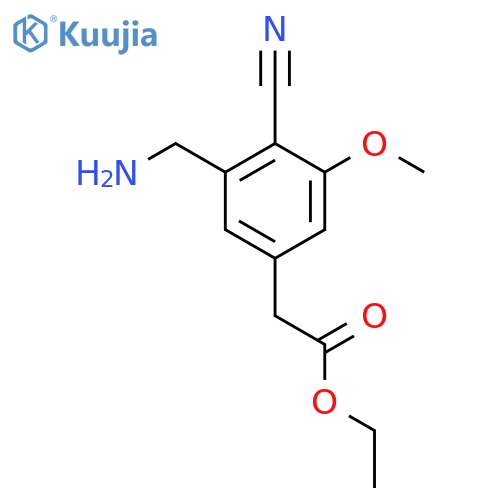 Ethyl 3-aminomethyl-4-cyano-5-methoxyphenylacetate structure