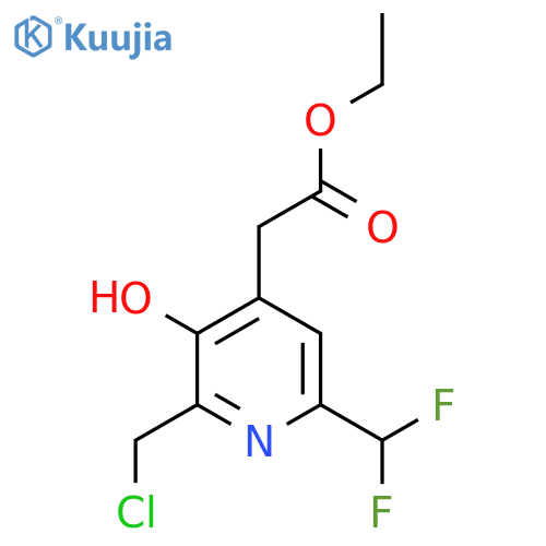 Ethyl 2-(chloromethyl)-6-(difluoromethyl)-3-hydroxypyridine-4-acetate structure