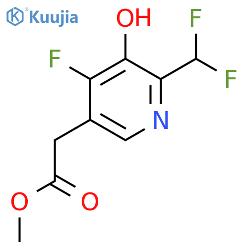 Methyl 2-(difluoromethyl)-4-fluoro-3-hydroxypyridine-5-acetate structure