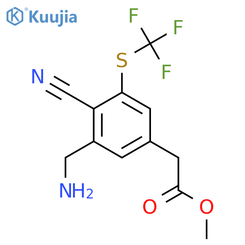 Methyl 3-aminomethyl-4-cyano-5-(trifluoromethylthio)phenylacetate structure