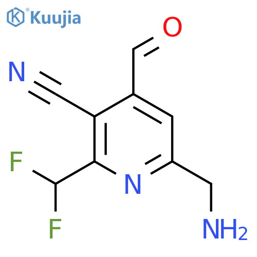 6-(Aminomethyl)-3-cyano-2-(difluoromethyl)pyridine-4-carboxaldehyde structure