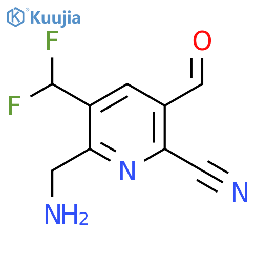 2-(Aminomethyl)-6-cyano-3-(difluoromethyl)pyridine-5-carboxaldehyde structure