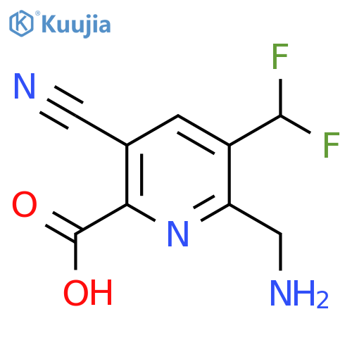 2-(Aminomethyl)-5-cyano-3-(difluoromethyl)pyridine-6-carboxylic acid structure
