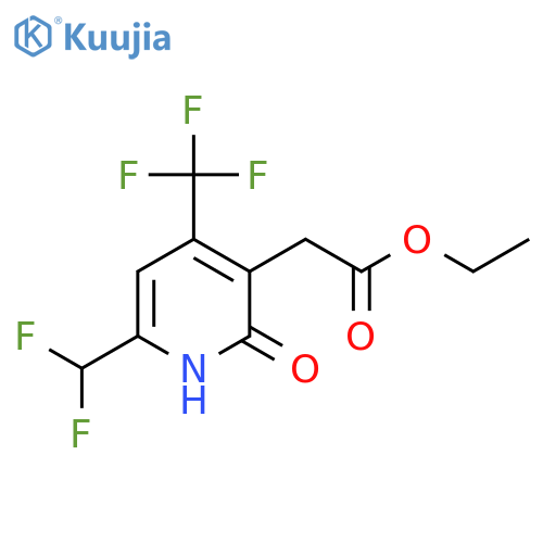Ethyl 6-(difluoromethyl)-2-hydroxy-4-(trifluoromethyl)pyridine-3-acetate structure