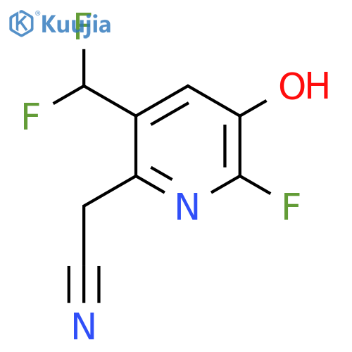 5-(Difluoromethyl)-2-fluoro-3-hydroxypyridine-6-acetonitrile structure