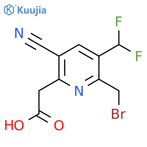 2-(Bromomethyl)-5-cyano-3-(difluoromethyl)pyridine-6-acetic acid structure