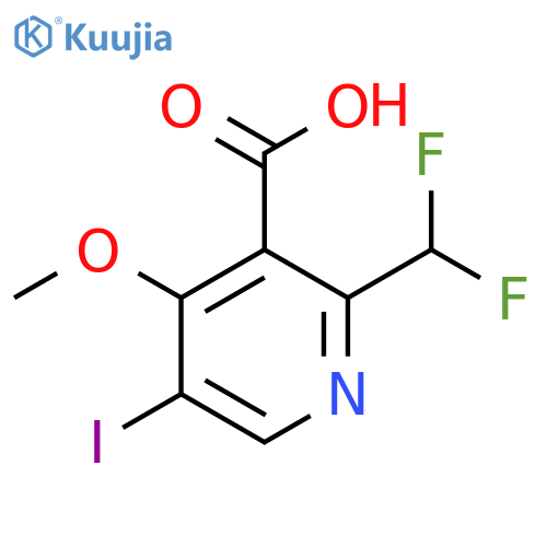2-(Difluoromethyl)-5-iodo-4-methoxypyridine-3-carboxylic acid structure