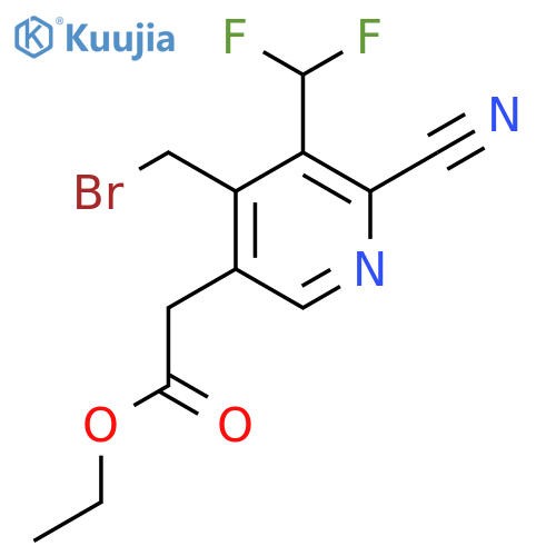 Ethyl 4-(bromomethyl)-2-cyano-3-(difluoromethyl)pyridine-5-acetate structure