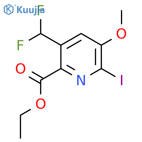 Ethyl 5-(difluoromethyl)-2-iodo-3-methoxypyridine-6-carboxylate structure