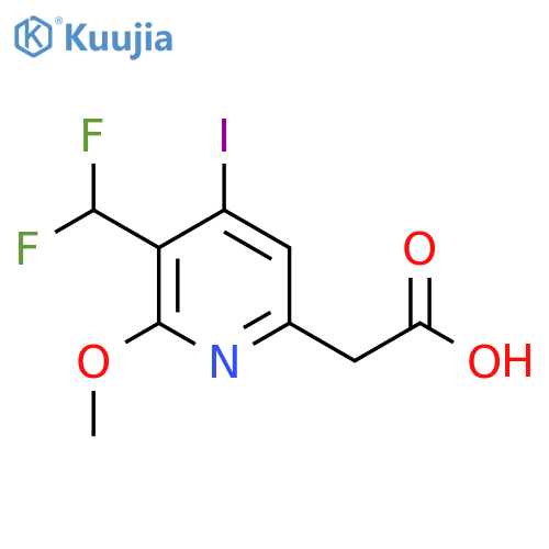 3-(Difluoromethyl)-4-iodo-2-methoxypyridine-6-acetic acid structure