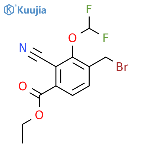 Ethyl 4-bromomethyl-2-cyano-3-(difluoromethoxy)benzoate structure