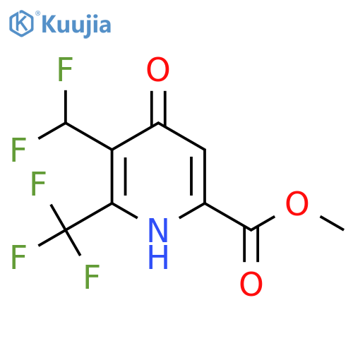 Methyl 3-(difluoromethyl)-4-hydroxy-2-(trifluoromethyl)pyridine-6-carboxylate structure