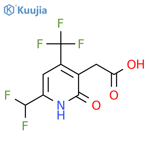 6-(Difluoromethyl)-2-hydroxy-4-(trifluoromethyl)pyridine-3-acetic acid structure