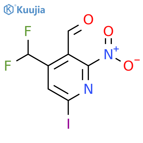 4-(Difluoromethyl)-6-iodo-2-nitropyridine-3-carboxaldehyde structure