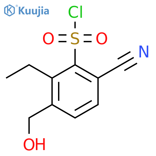 6-Cyano-2-ethyl-3-(hydroxymethyl)benzenesulfonyl chloride structure