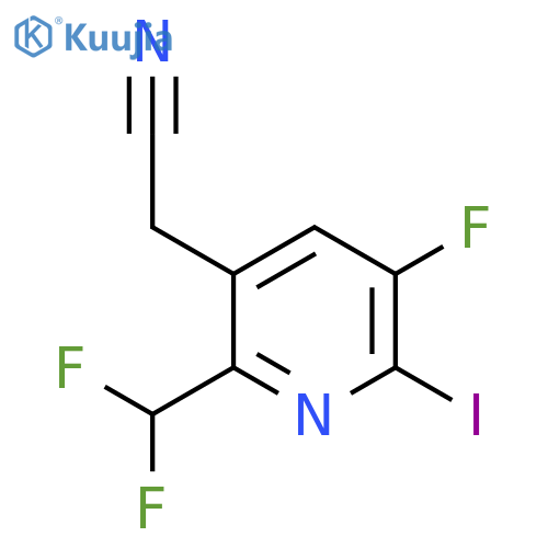 2-(Difluoromethyl)-5-fluoro-6-iodopyridine-3-acetonitrile structure