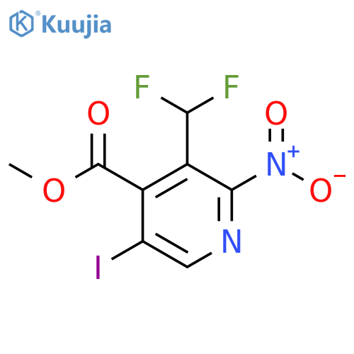 Methyl 3-(difluoromethyl)-5-iodo-2-nitropyridine-4-carboxylate structure