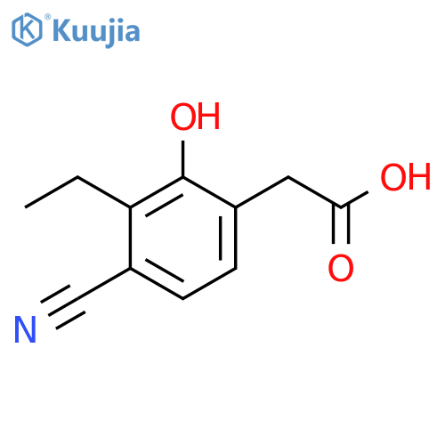 4-Cyano-3-ethyl-2-hydroxyphenylacetic acid structure