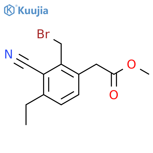 Methyl 2-bromomethyl-3-cyano-4-ethylphenylacetate structure