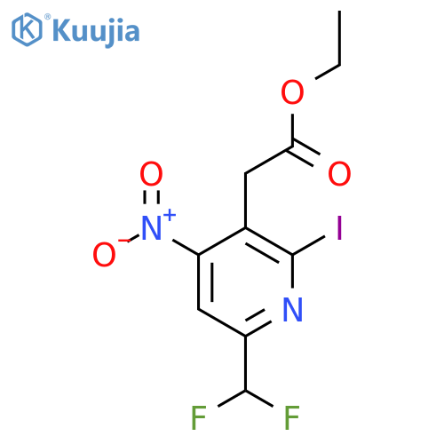 Ethyl 6-(difluoromethyl)-2-iodo-4-nitropyridine-3-acetate structure