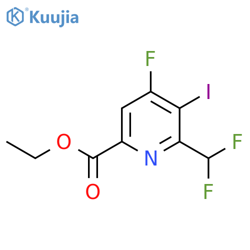 Ethyl 2-(difluoromethyl)-4-fluoro-3-iodopyridine-6-carboxylate structure
