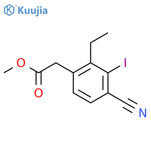 Methyl 4-cyano-2-ethyl-3-iodophenylacetate structure
