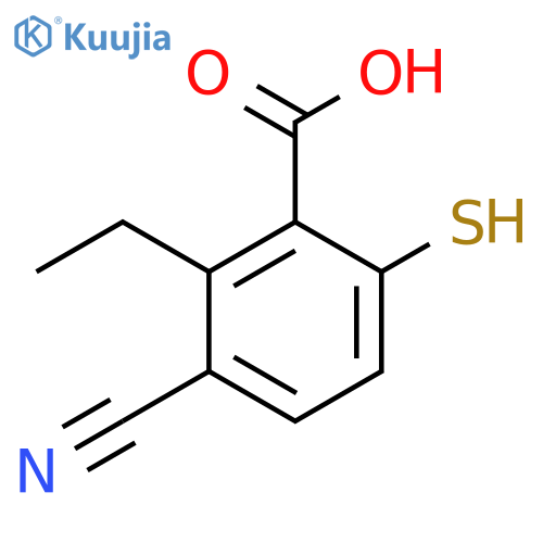 3-Cyano-2-ethyl-6-mercaptobenzoic acid structure