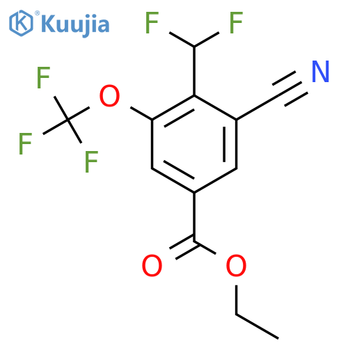 Ethyl 3-cyano-4-difluoromethyl-5-(trifluoromethoxy)benzoate structure