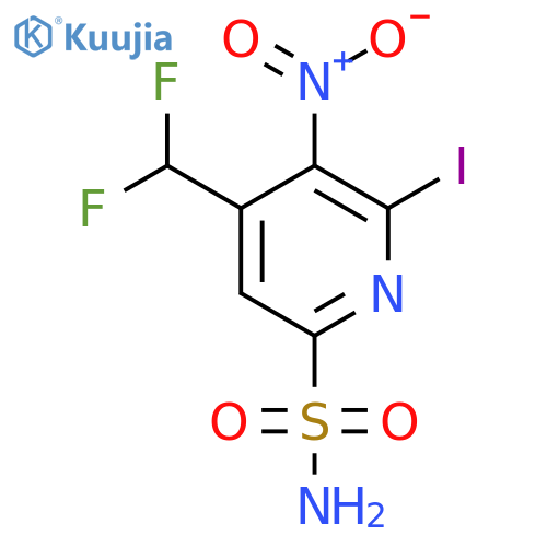 4-(Difluoromethyl)-2-iodo-3-nitropyridine-6-sulfonamide structure