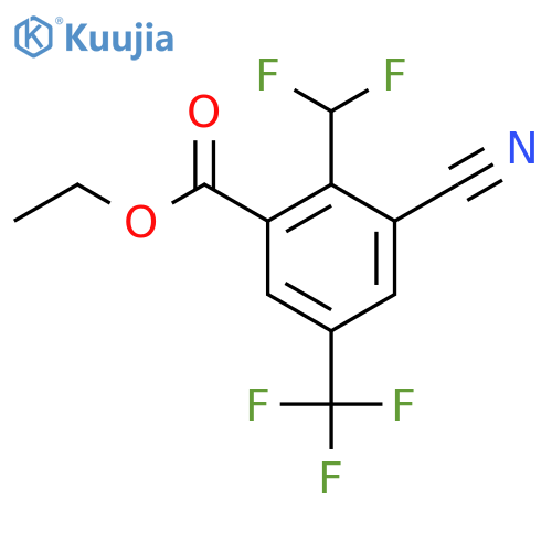 Ethyl 3-cyano-2-difluoromethyl-5-(trifluoromethyl)benzoate structure