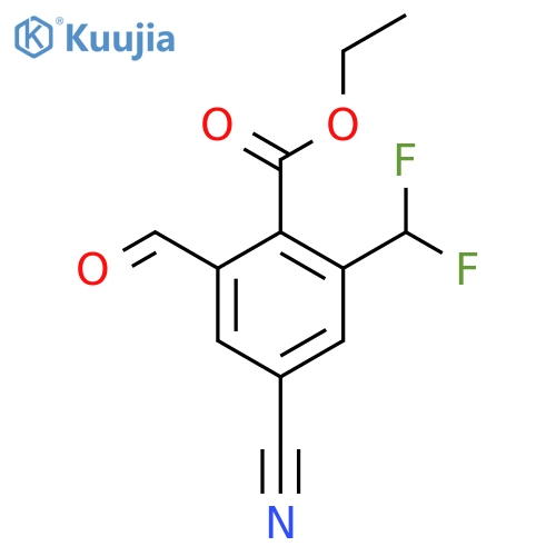 Ethyl 4-cyano-2-difluoromethyl-6-formylbenzoate structure