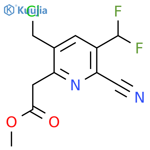 Methyl 5-(chloromethyl)-2-cyano-3-(difluoromethyl)pyridine-6-acetate structure