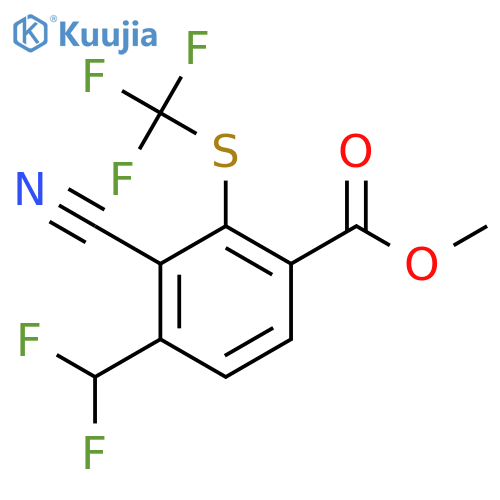 Methyl 3-cyano-4-difluoromethyl-2-(trifluoromethylthio)benzoate structure