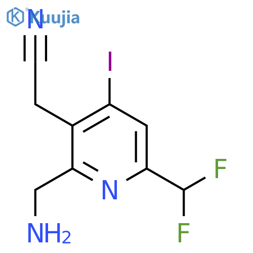 2-(Aminomethyl)-6-(difluoromethyl)-4-iodopyridine-3-acetonitrile structure