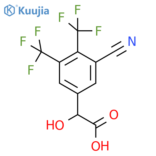 3,4-Bis(trifluoromethyl)-5-cyanomandelic acid structure