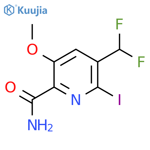 3-(Difluoromethyl)-2-iodo-5-methoxypyridine-6-carboxamide structure