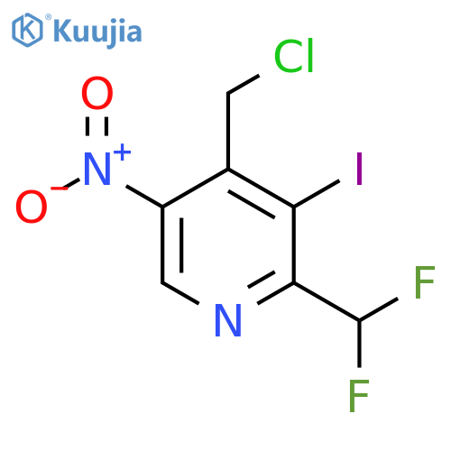 4-(Chloromethyl)-2-(difluoromethyl)-3-iodo-5-nitropyridine structure