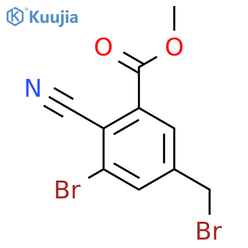 Methyl 3-bromo-5-bromomethyl-2-cyanobenzoate structure