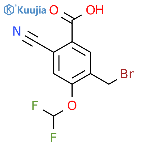 5-Bromomethyl-2-cyano-4-(difluoromethoxy)benzoic acid structure