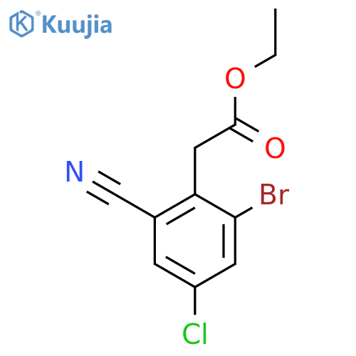Ethyl 2-bromo-4-chloro-6-cyanophenylacetate structure