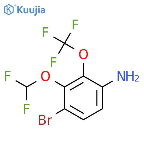 4-Bromo-3-difluoromethoxy-2-(trifluoromethoxy)aniline structure