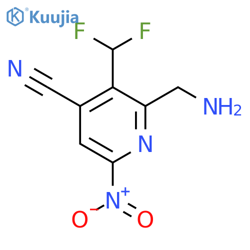 2-(Aminomethyl)-4-cyano-3-(difluoromethyl)-6-nitropyridine structure
