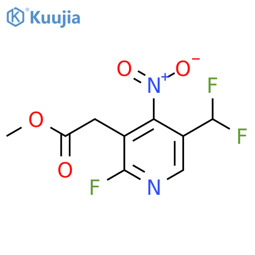 Methyl 5-(difluoromethyl)-2-fluoro-4-nitropyridine-3-acetate structure